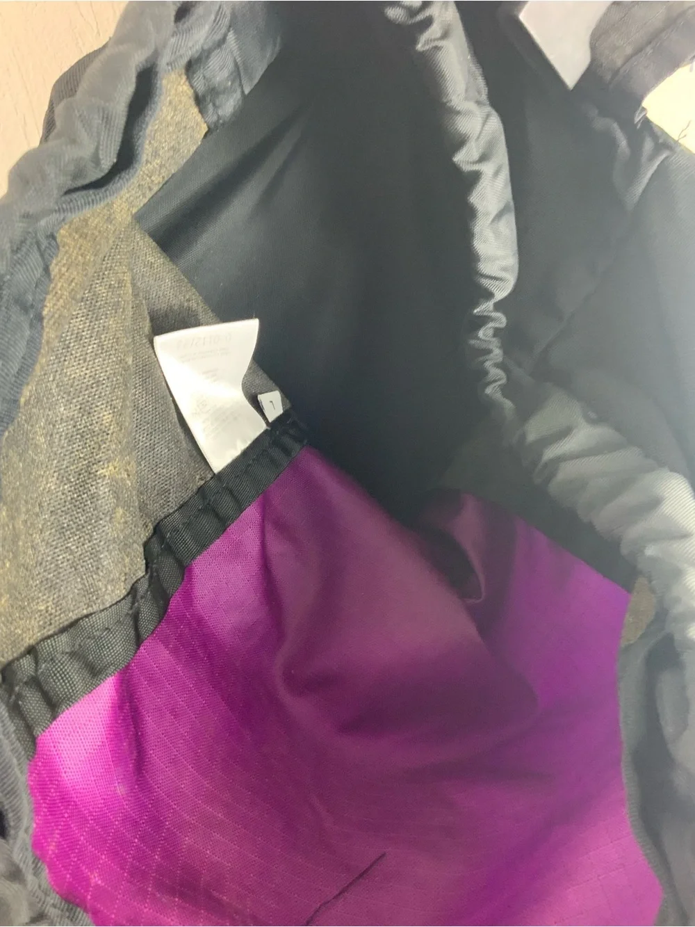 The North Face Backpack Vintage Purple Black Pack Rucksack Hiking Camping Large